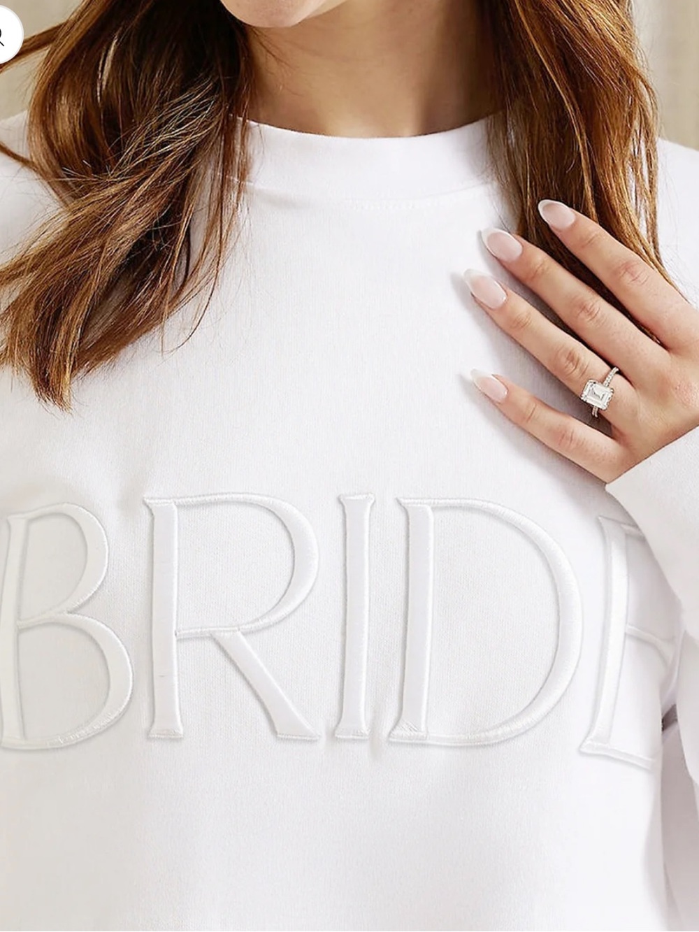 Bride Embroidered Crewneck Sweatshirt - White